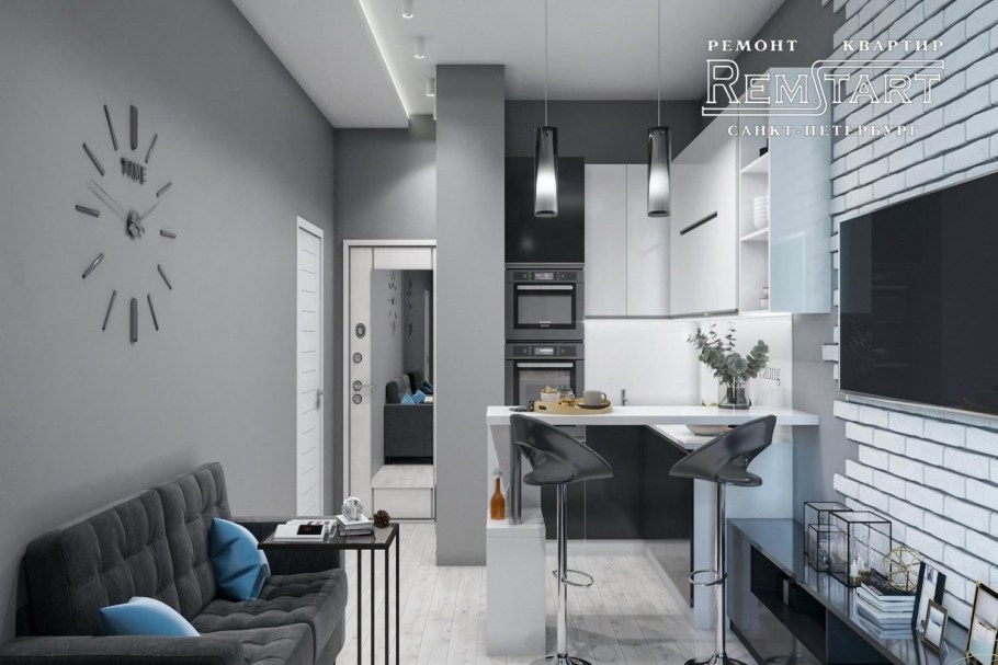 Студия в сером цвете