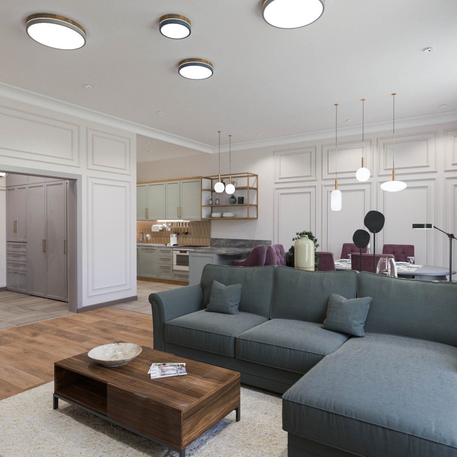 Современная отделка гостиной