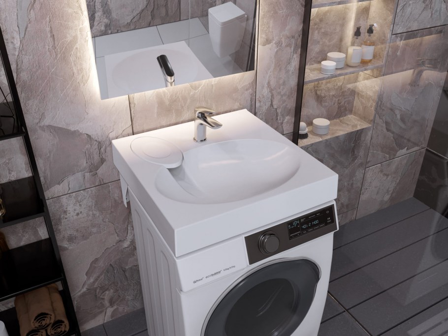 Раковина над стиральной машиной Paola Liguria-60x60 с кронштейнами (4660105230243)