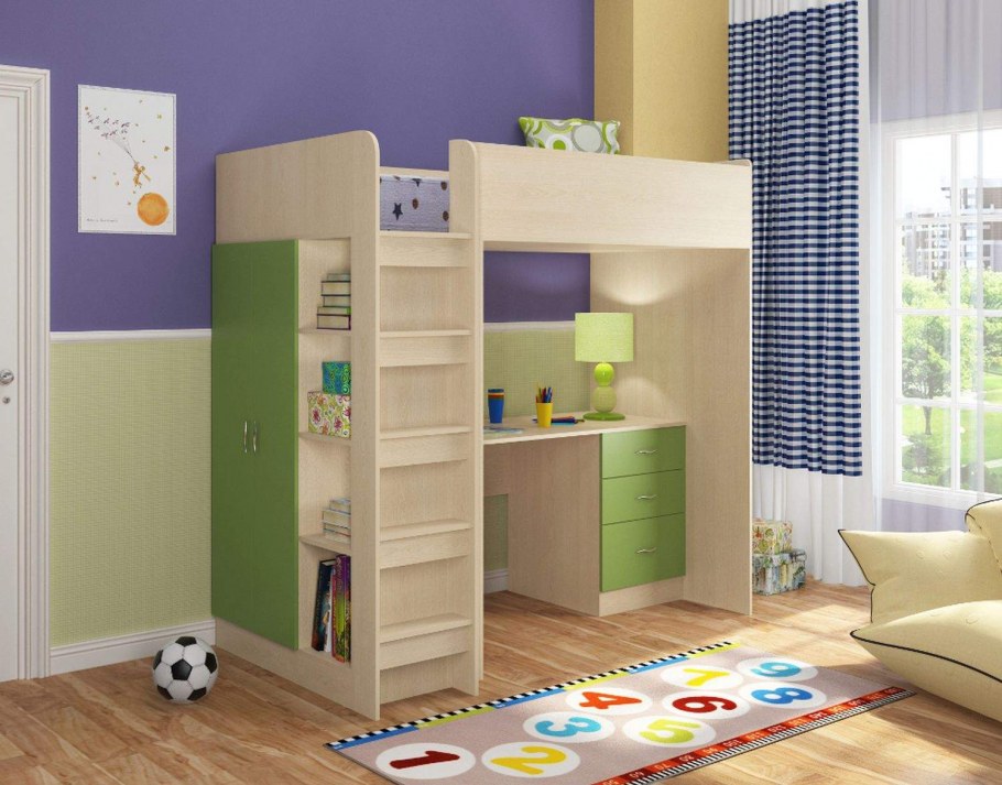 Кровать-чердак Теремок-м85