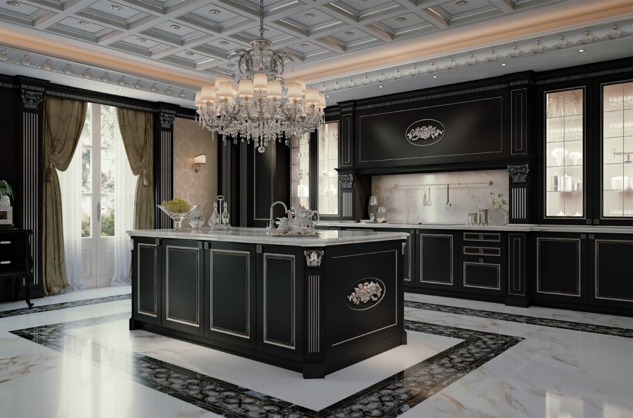 Лепнина в интерьере кухни