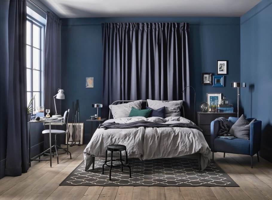Спальня в синих тонах
