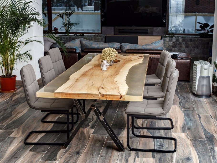 Стол кухонный из слэба в стиле лофт