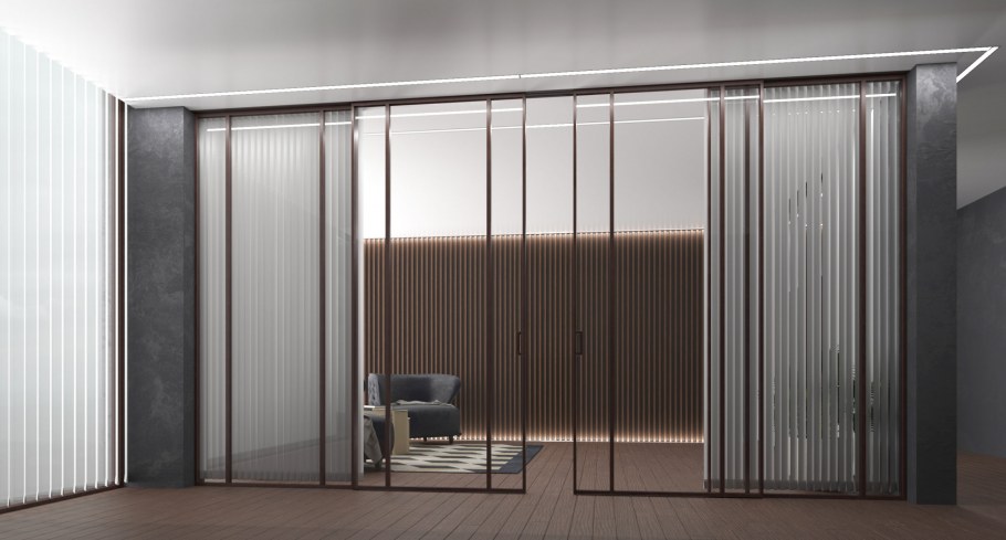 W-001/Air Glass. Раздвижная система цельностеклянная