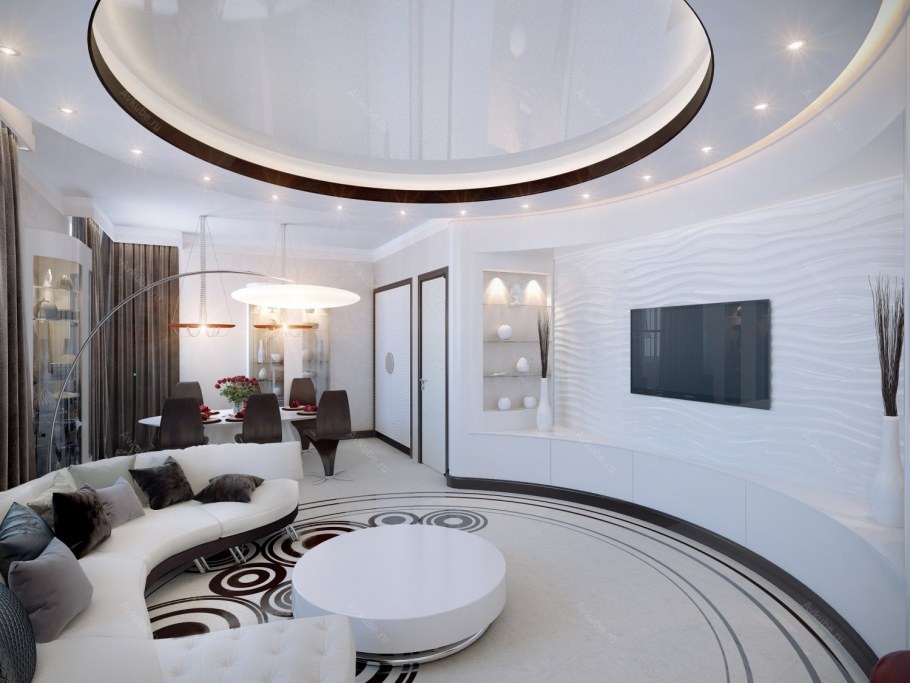 Интерьер полукруглой гостиной