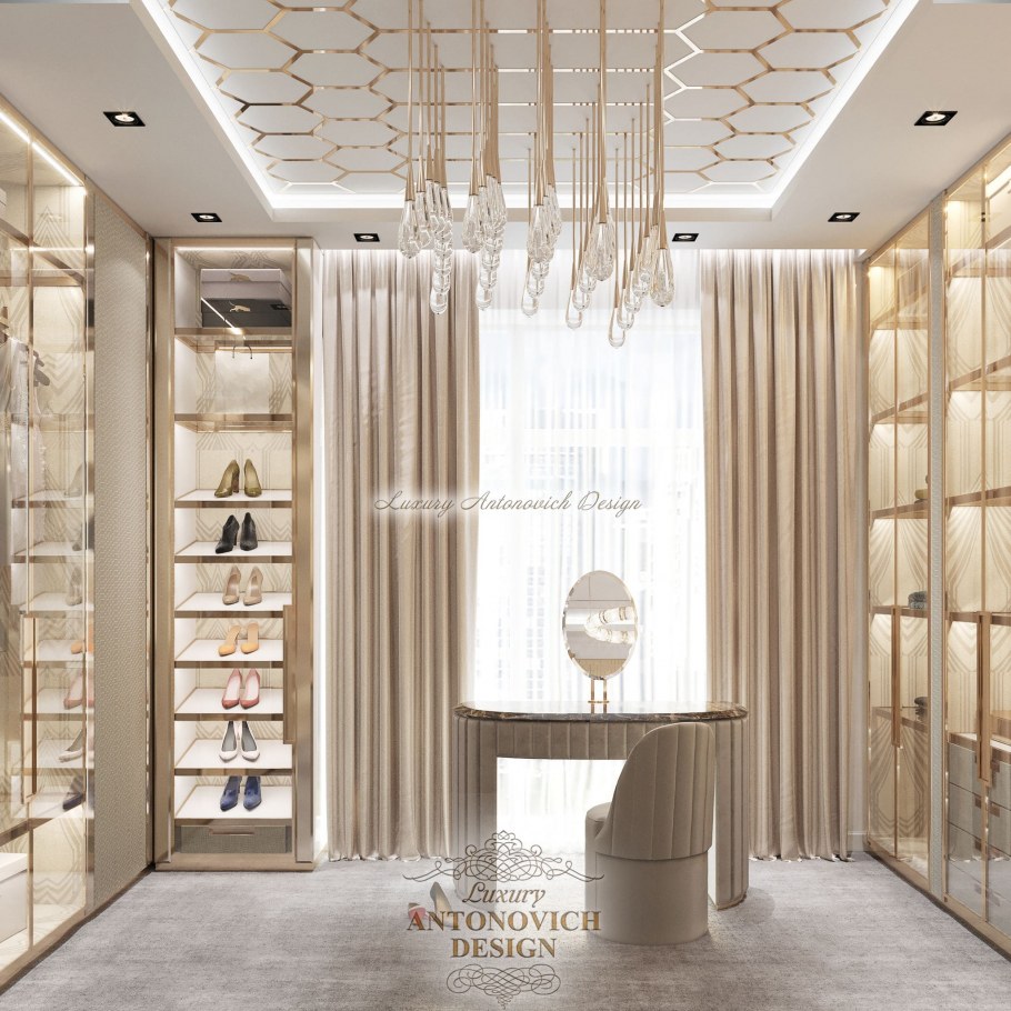 Дизайны гардеробных в стиле Модерн