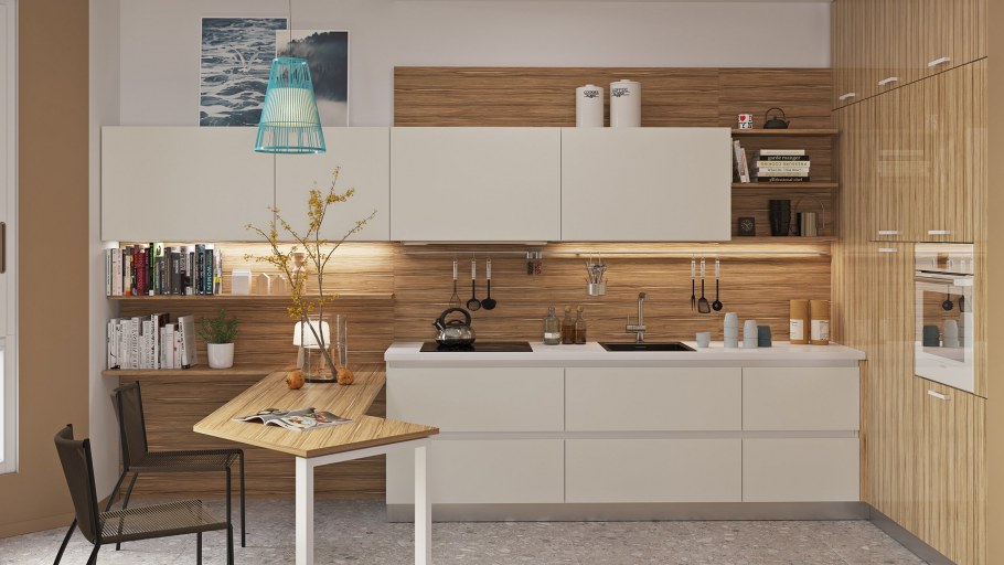 Ванильные кухни в современном стиле