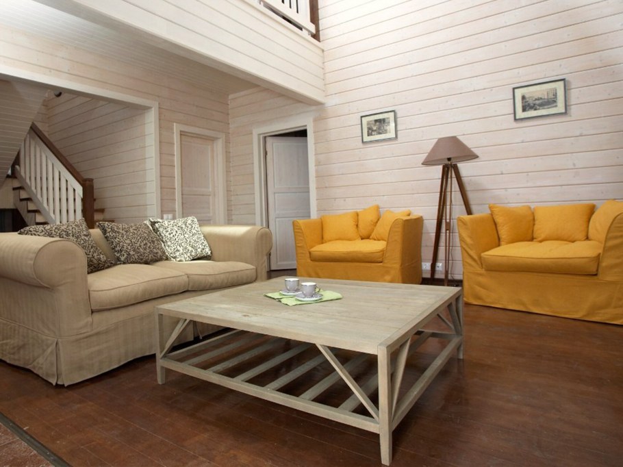 Интерьеры домов из клееного бруса в стиле Прованс