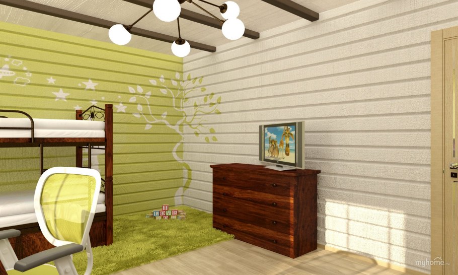 Имитация бруса в интерьере