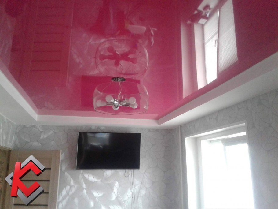 Черный парящий потолок натяжной