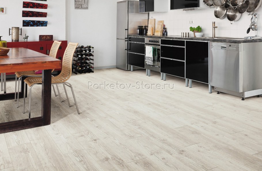 Ламинат дуб Орора белый в интерьере