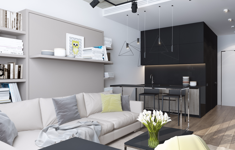 Планировка однушки студии 30 м кв