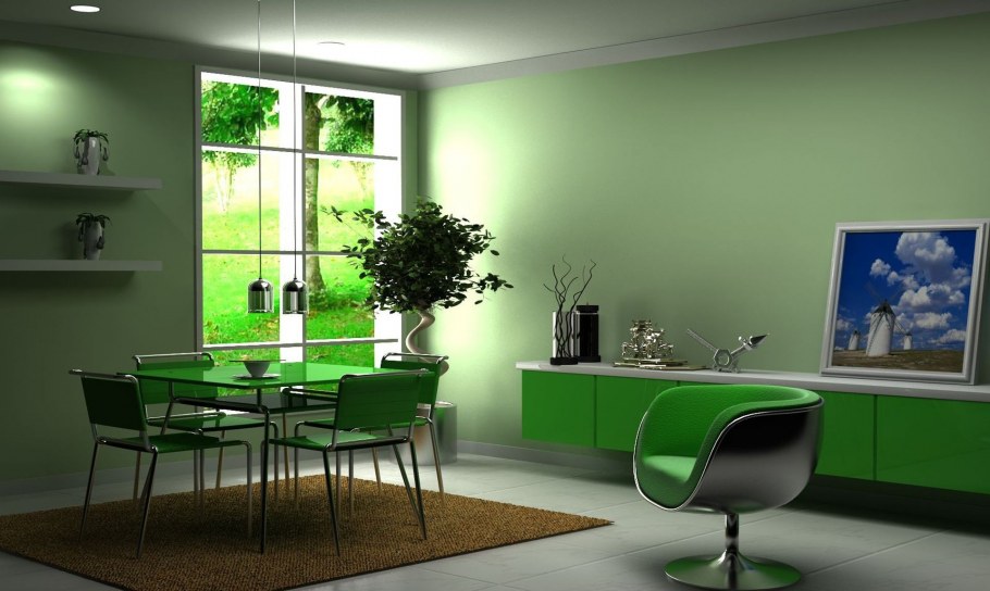 Интерьер в зеленых тонах