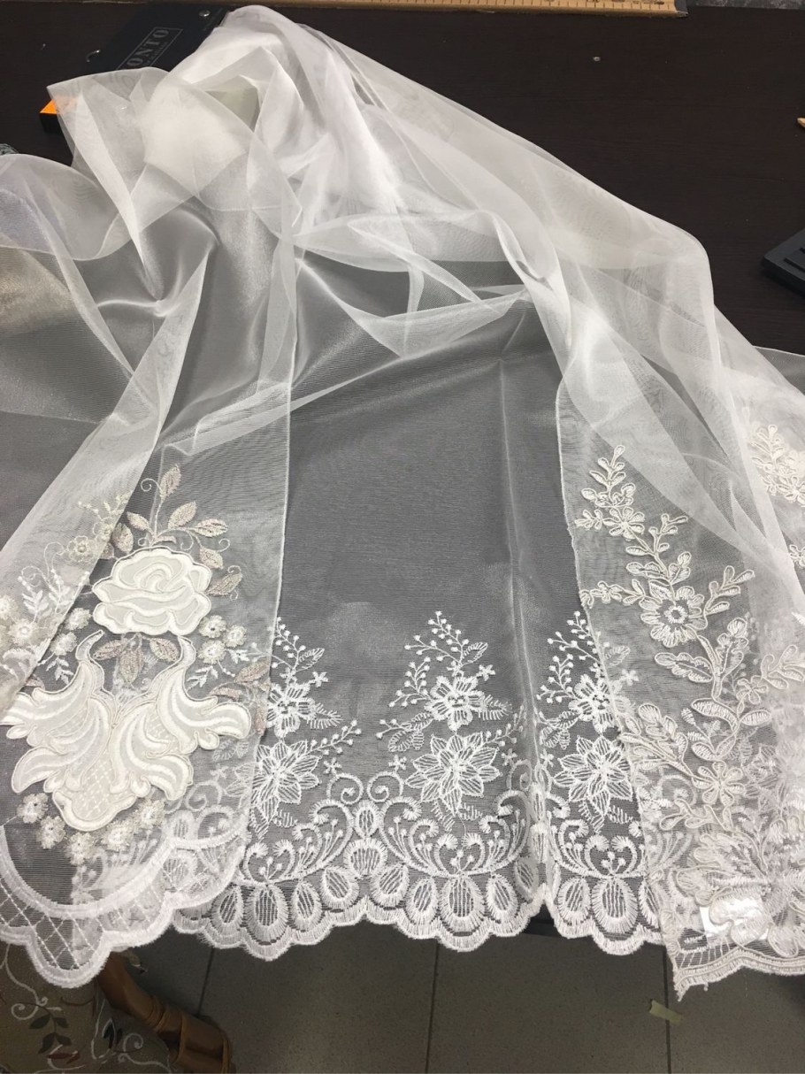 Тюль сетка с вышивкой