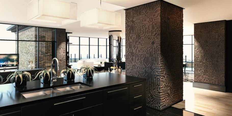 Гипсовые 3д панели скала