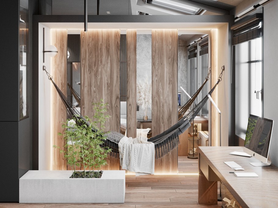 Гостиная с большим окном