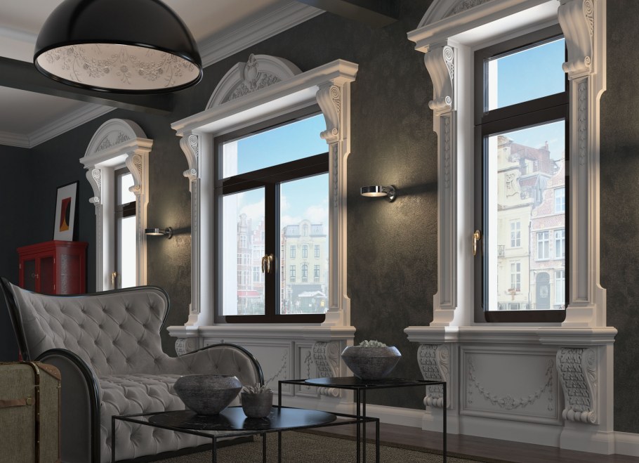 Французские окна в гостиной