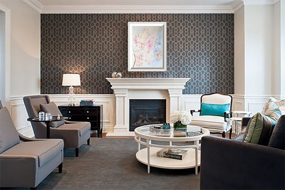 Гостиная с акцентной стеной