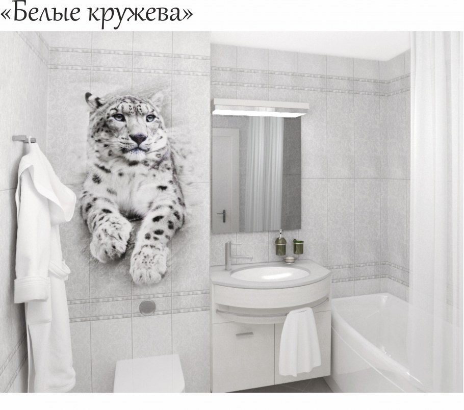 Панель ПВХ Panda белые кружева