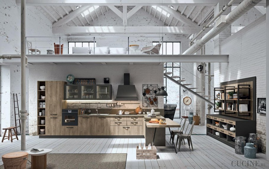 Кухня в стиле Индастриал Шик