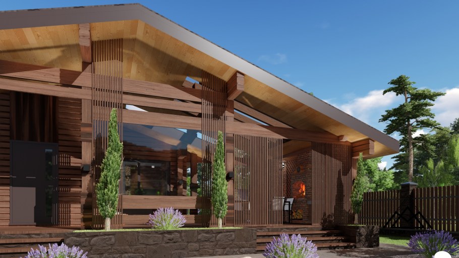 Двускатная крыша Шале