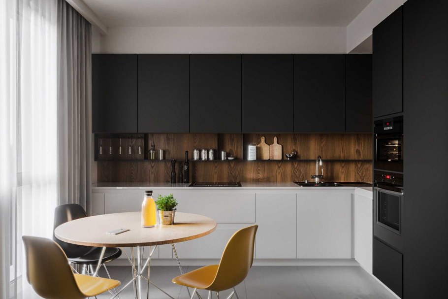 Черная кухня в стиле Минимализм
