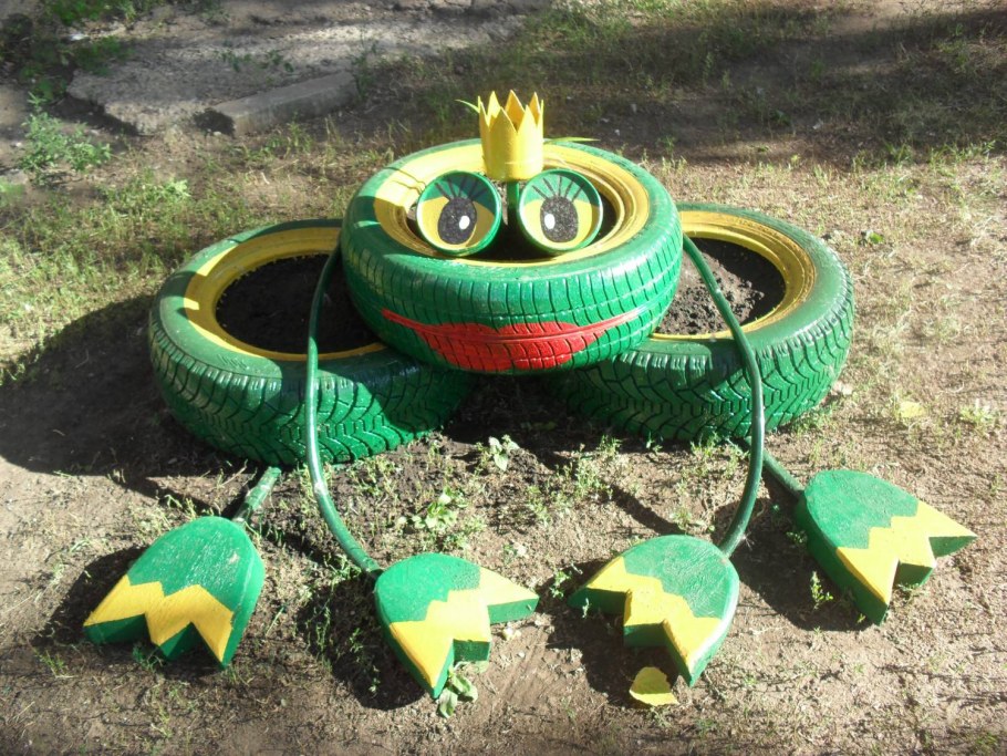 Садовый декор из шин