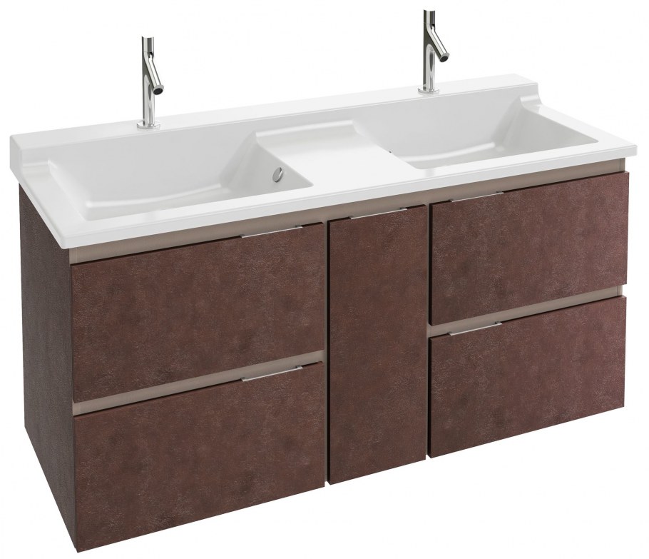 Тумба под раковину Aquaton Сакура 120 ольха Наварра, белый глянец 1a219701skw80