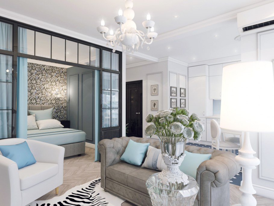 Неоклассика гостиная 20кв