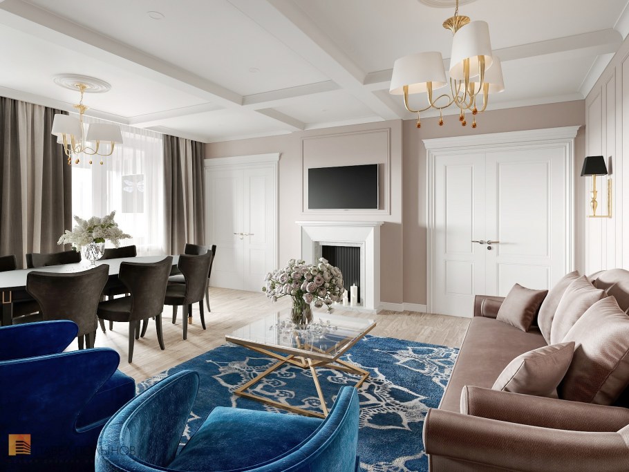 Неоклассика гостиная 52квадра