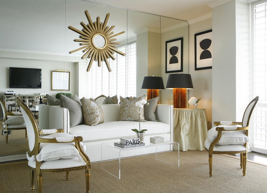 Интерьер белый с золотом