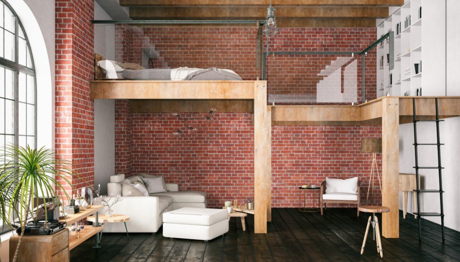 Лофт с высокими потолками