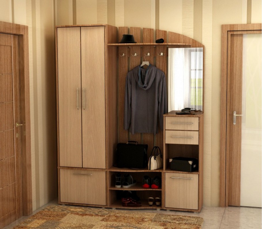 Красивая прихожая со встроенным шкафом