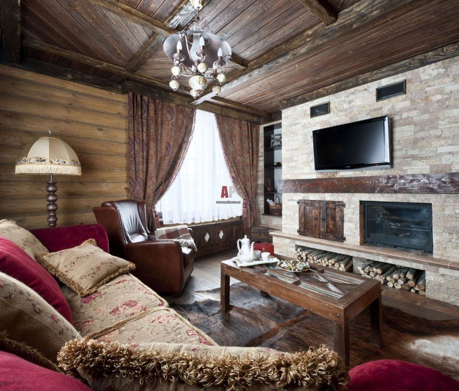 Маленькая гостиная в стиле Шале