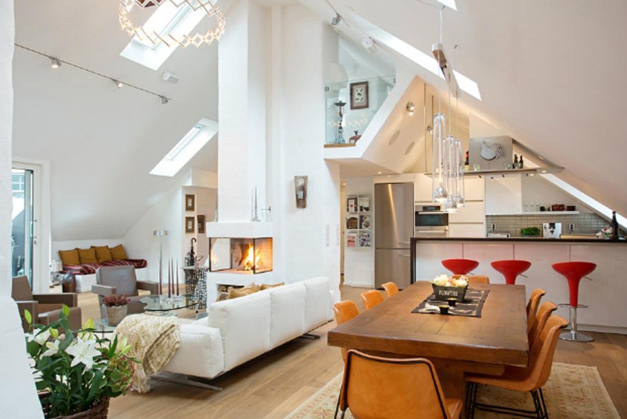 Интерьер мансардных квартир