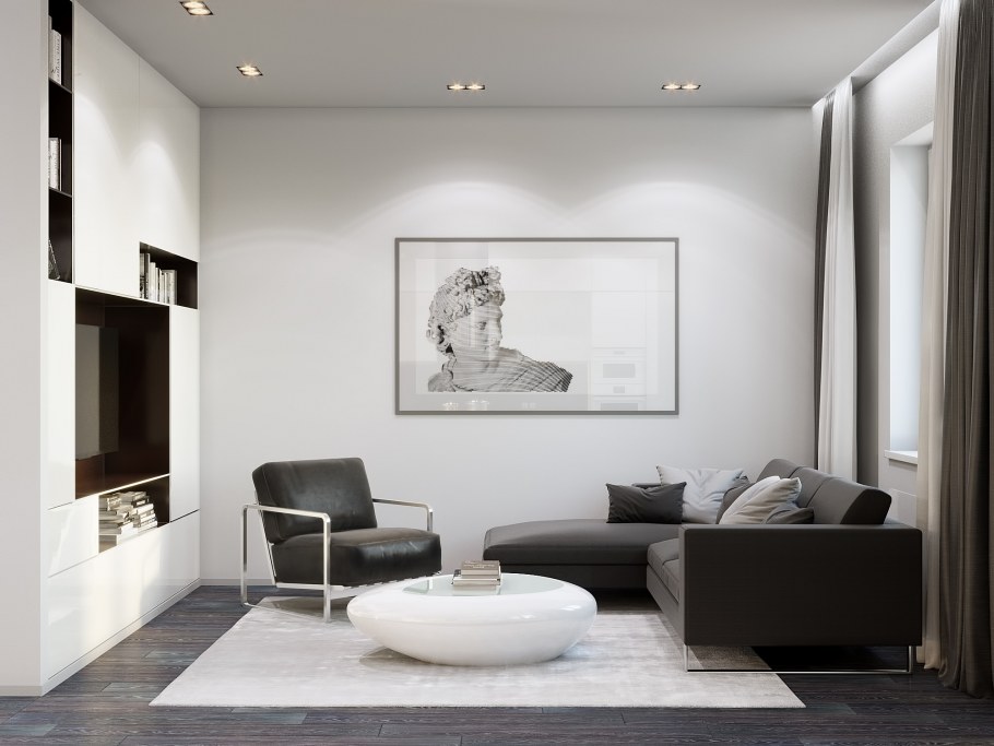 Черно белый интерьер