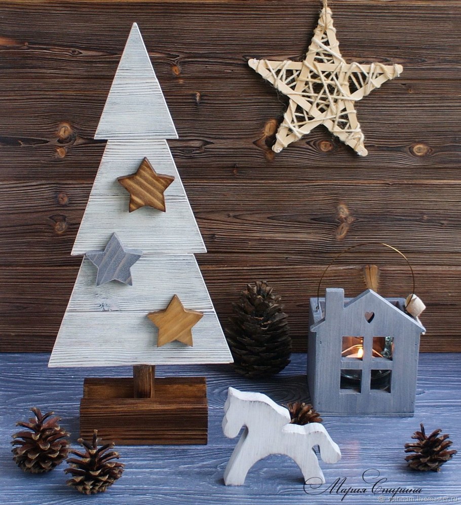 Деревянные ёлки в скандинавском стиле