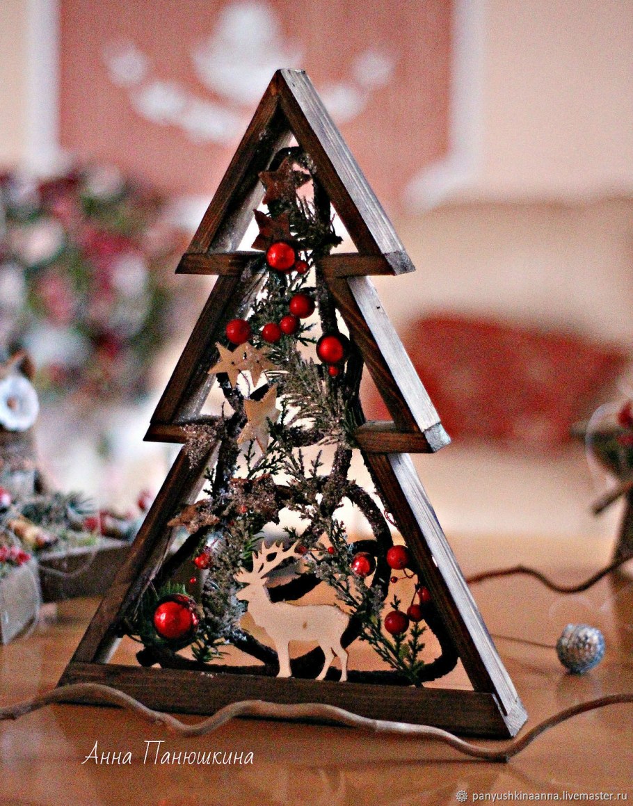 Елка декоративная деревянная