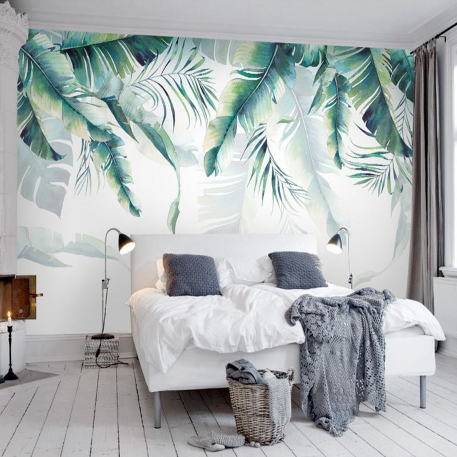 Обои листья пальмы в интерьере спальни (33 фото) - красивые картинки и HD фото