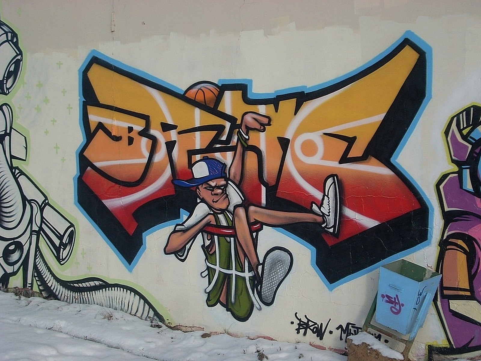 Рисование граффити на стенах