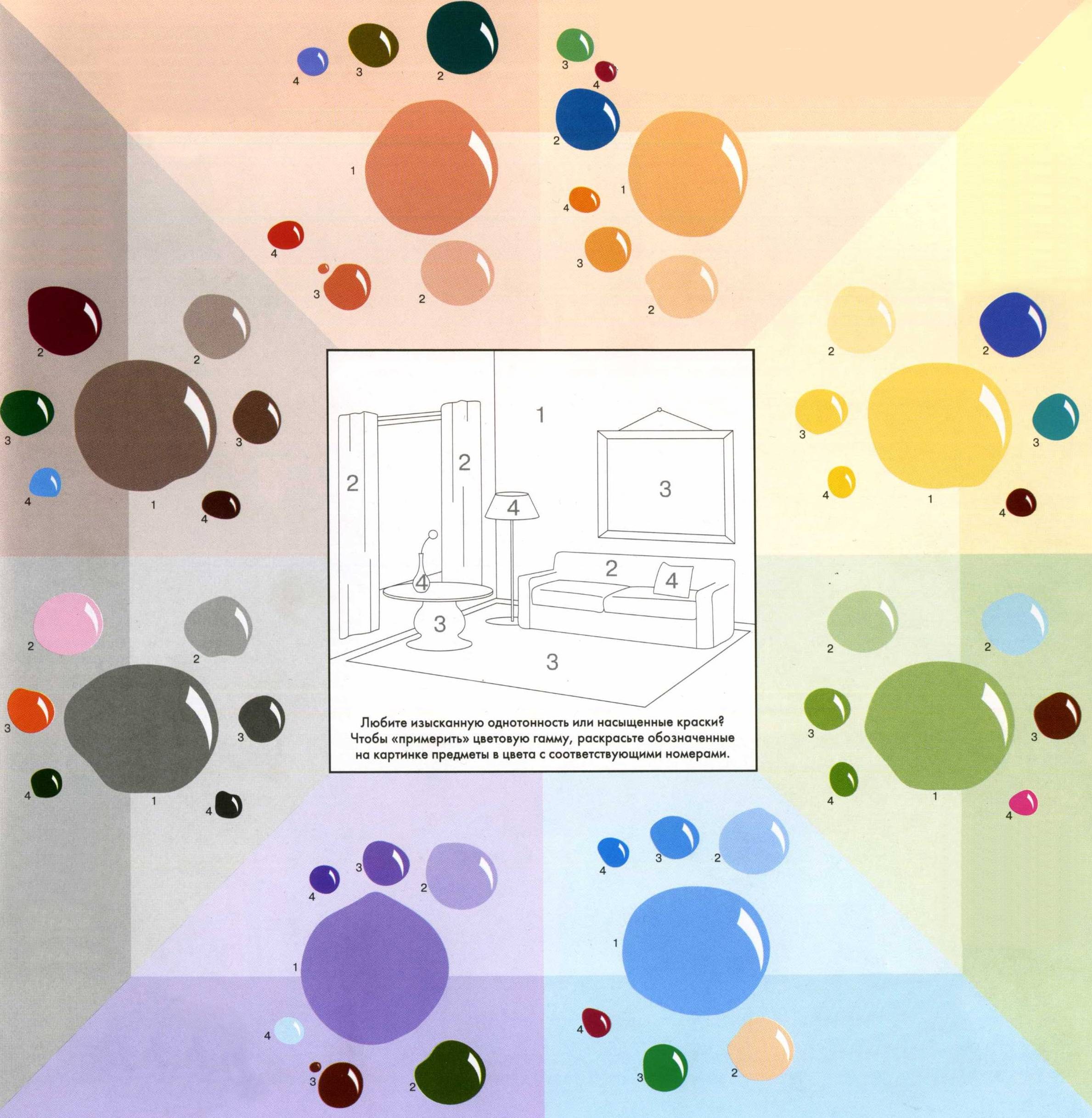 Цвета в интерьере схема