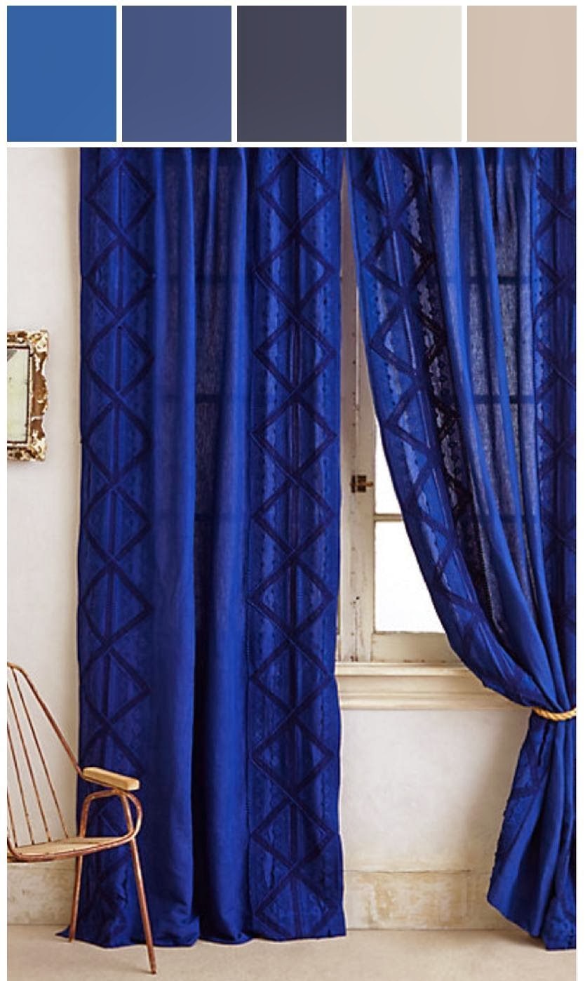 Шторы синие Королевские