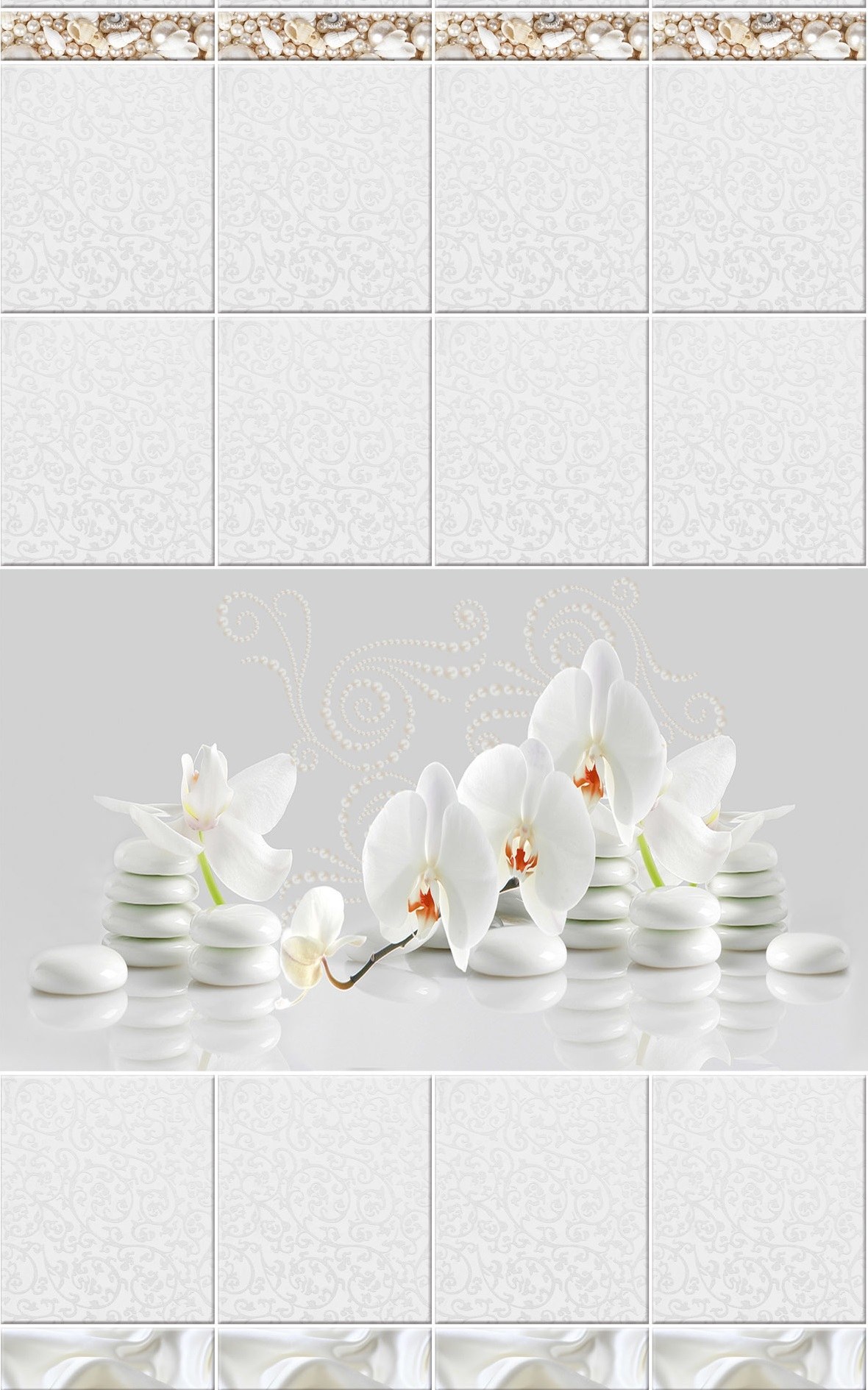 Панель орхидея белая в интерьере