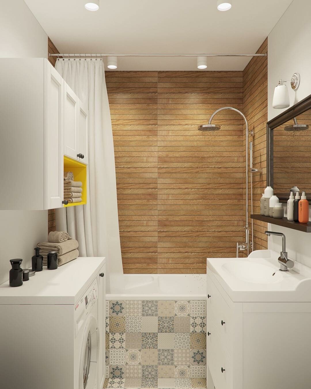Дизайн ванной комнаты в панельном доме (76 фото)