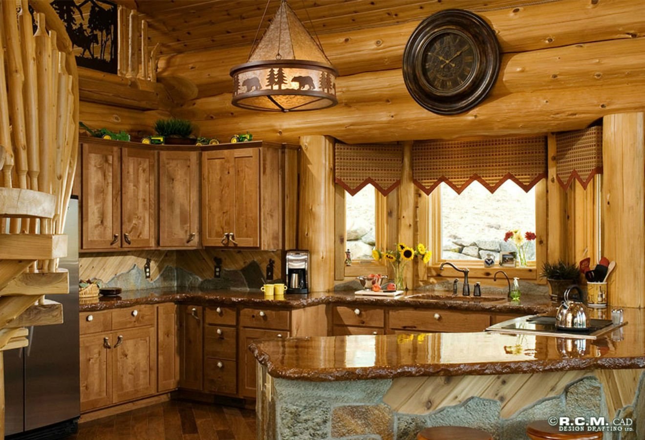 Рубленные кухни. Кухня в деревянном доме. Кухня в бревенчатом доме. Кухня в срубе деревянном. Кухни в деревянном доме из бревна.