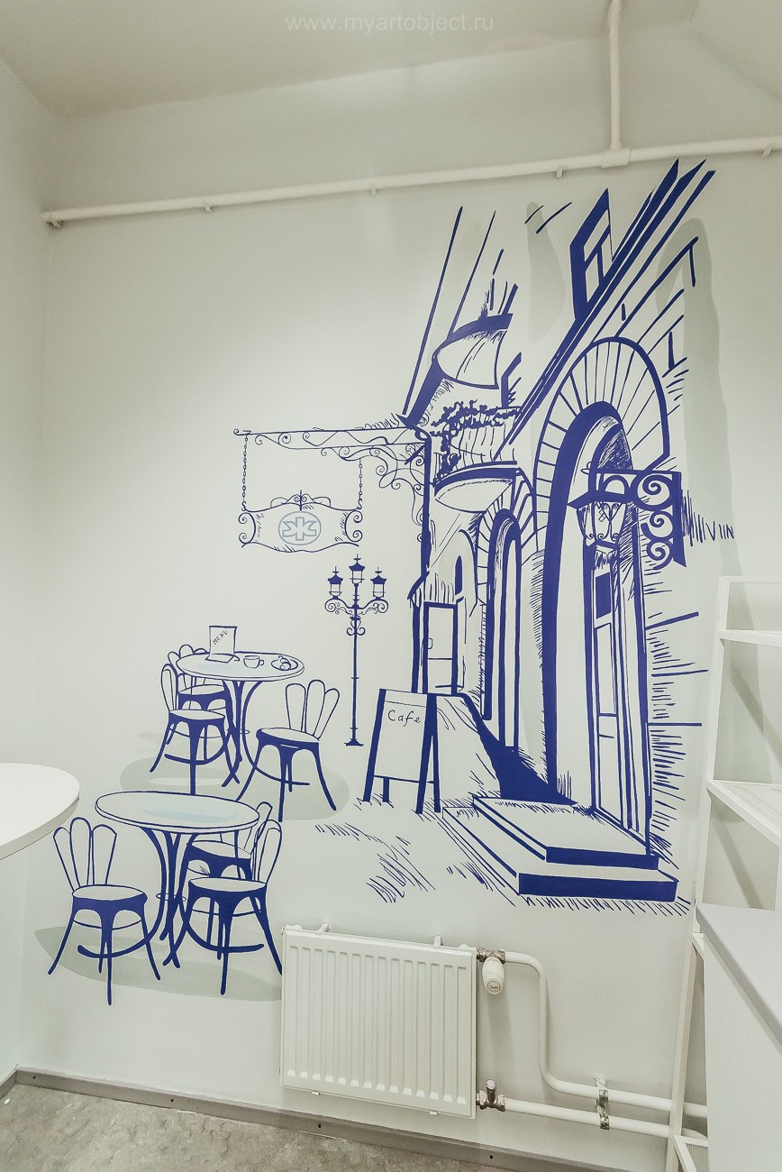 Роспись стен на кухне