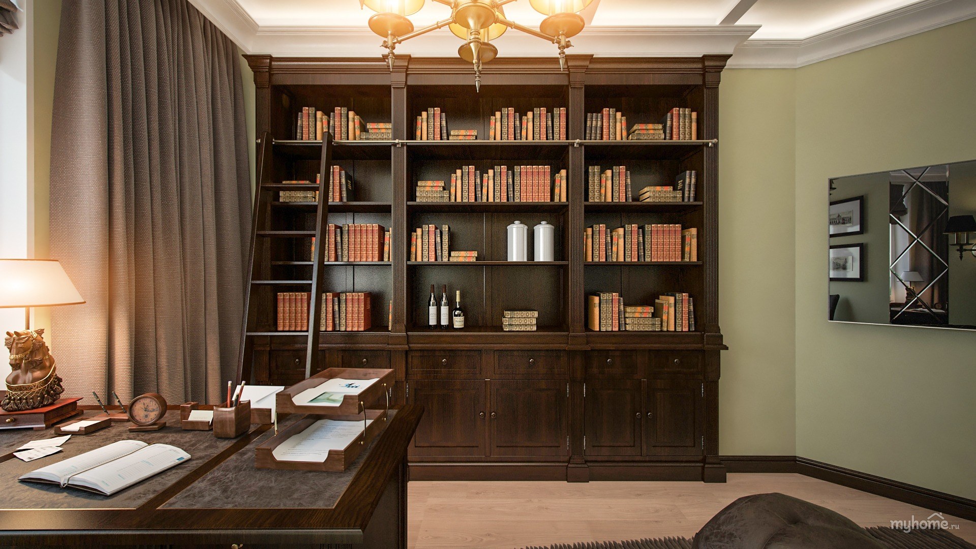 Шкаф библиотека 3. Кабинет библиотека интерьер. Книжный шкаф. Библиотека в английском стиле. Книжный шкаф в кабинет.