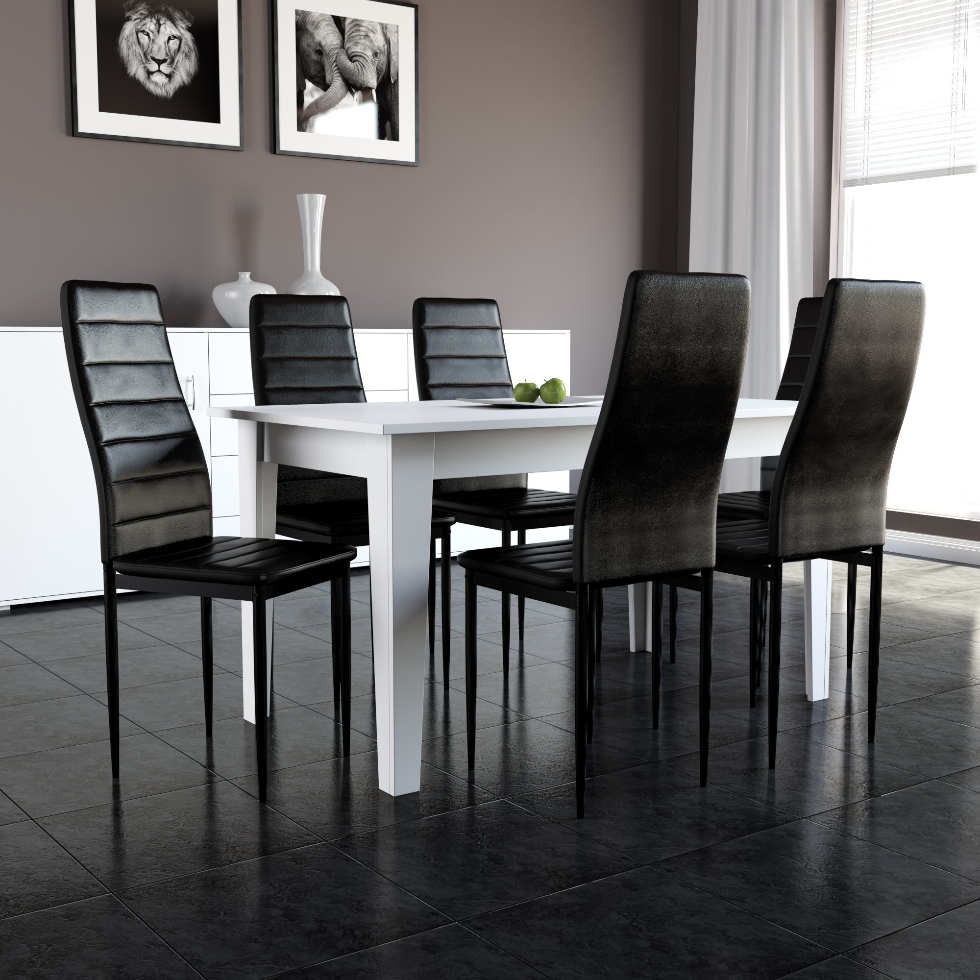 Черный стол на кухне. Стол обеденный Sagrada td 1397. Черные стулья для кухни в интерьере. Столы и стулья в интерьере. Кухонный стол и стулья.