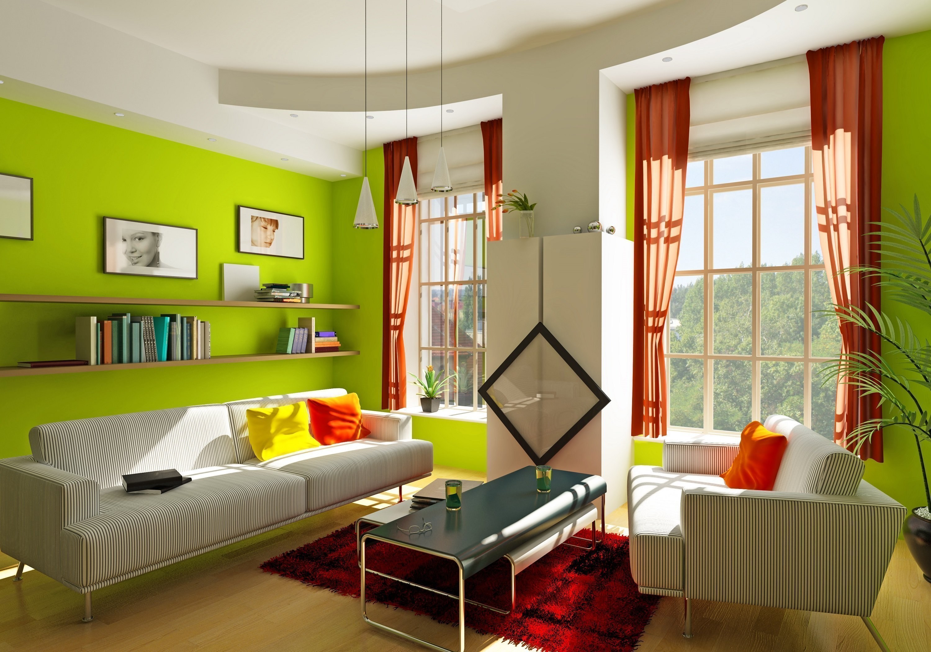мебель разного цвета в одной комнате