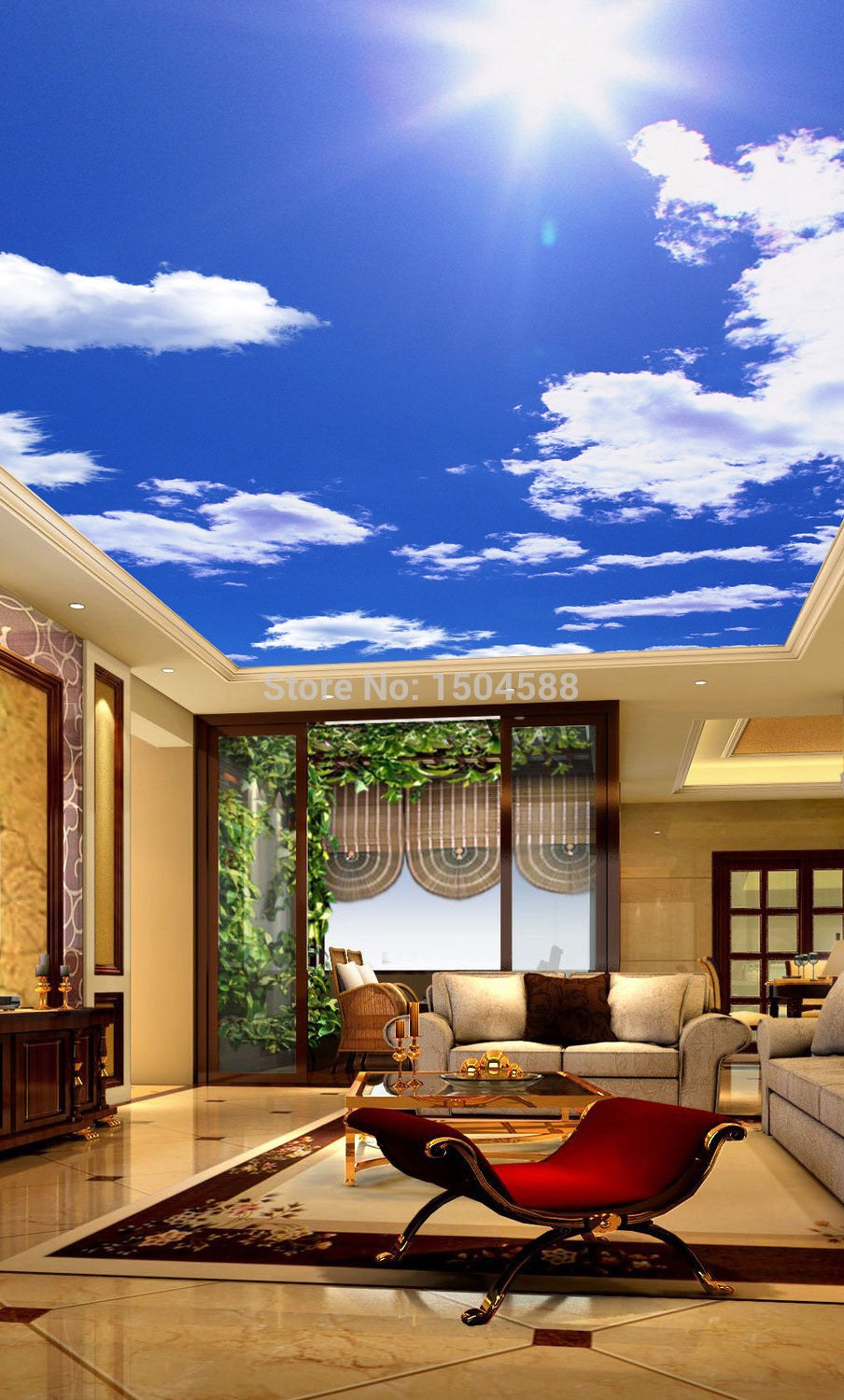 Натяжной потолок облака